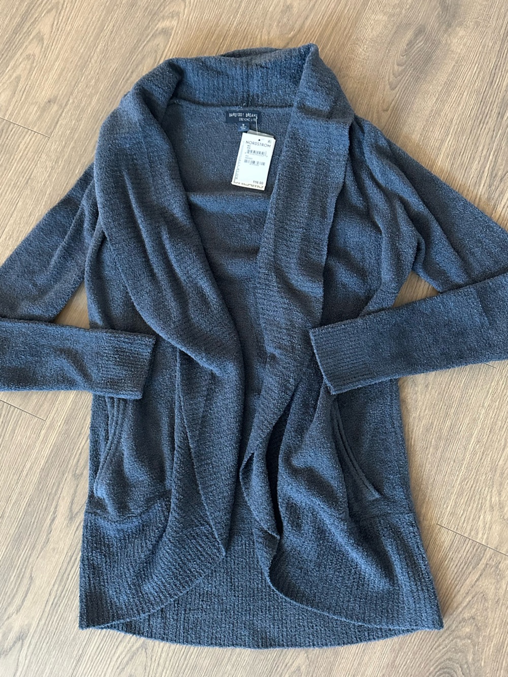 Barefoot Dreams Charcoal Cozy Open Cardigan